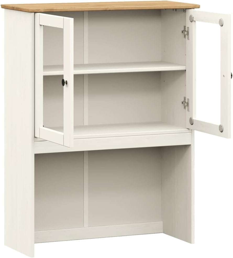vidaXL Dessus de Commode Vigo Blanc 78x30x100 cm Bois Massif de pin, étagère supérieure de Commode, Dessus de Commode de Cuisine, Rangement de Cuisine
