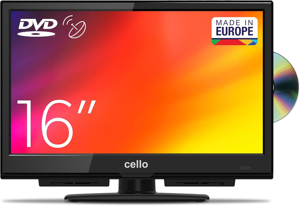 Cello C1624F 16" Full HD LED TV Integrierter -Player Triple Tuner DVB-T/T2-C-S/S2 HDMI USB 230V „Pitch Perfect Sound“ für EIN einzigartiges Klangerlebnis