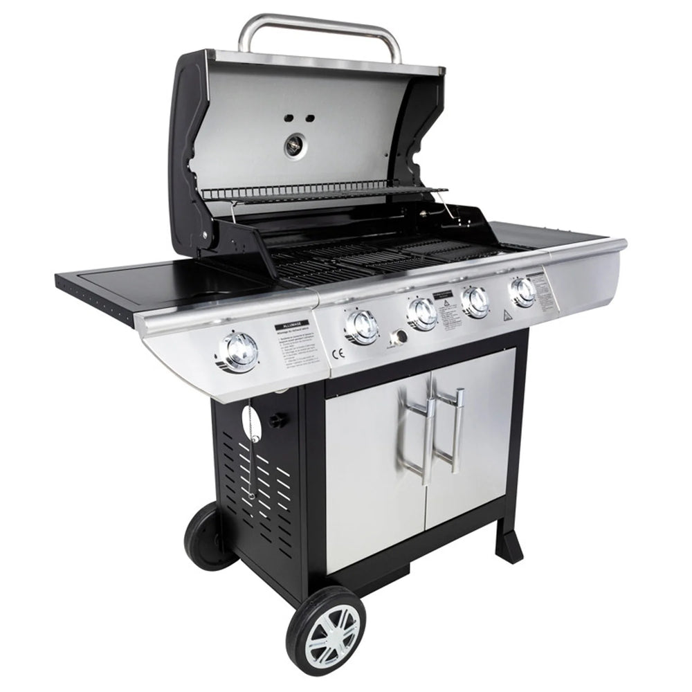 Barbecue au gaz BRISBANE - 4 brûleurs 14kW + réchaud Somagic -