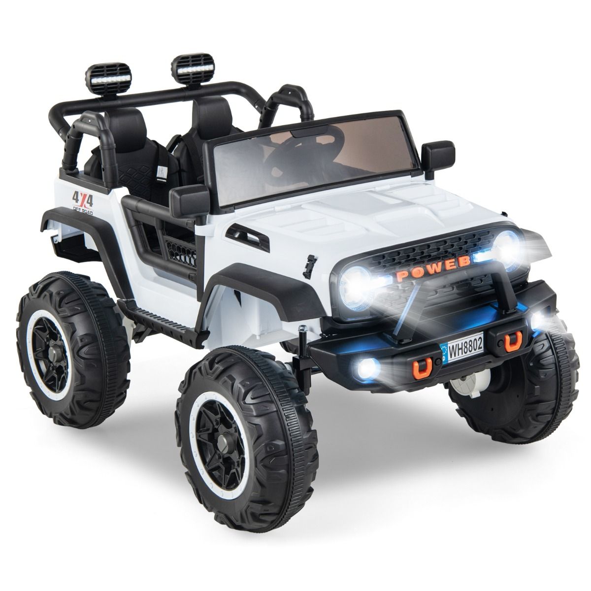 Voiture lectrique 24v pour Enfants 2 Places Tlcommande Musique Histoire Klaxon Usb Fonction de Dmarrage Lent Suspensions  Ressort Blanc/Noir/Rose/Violet -