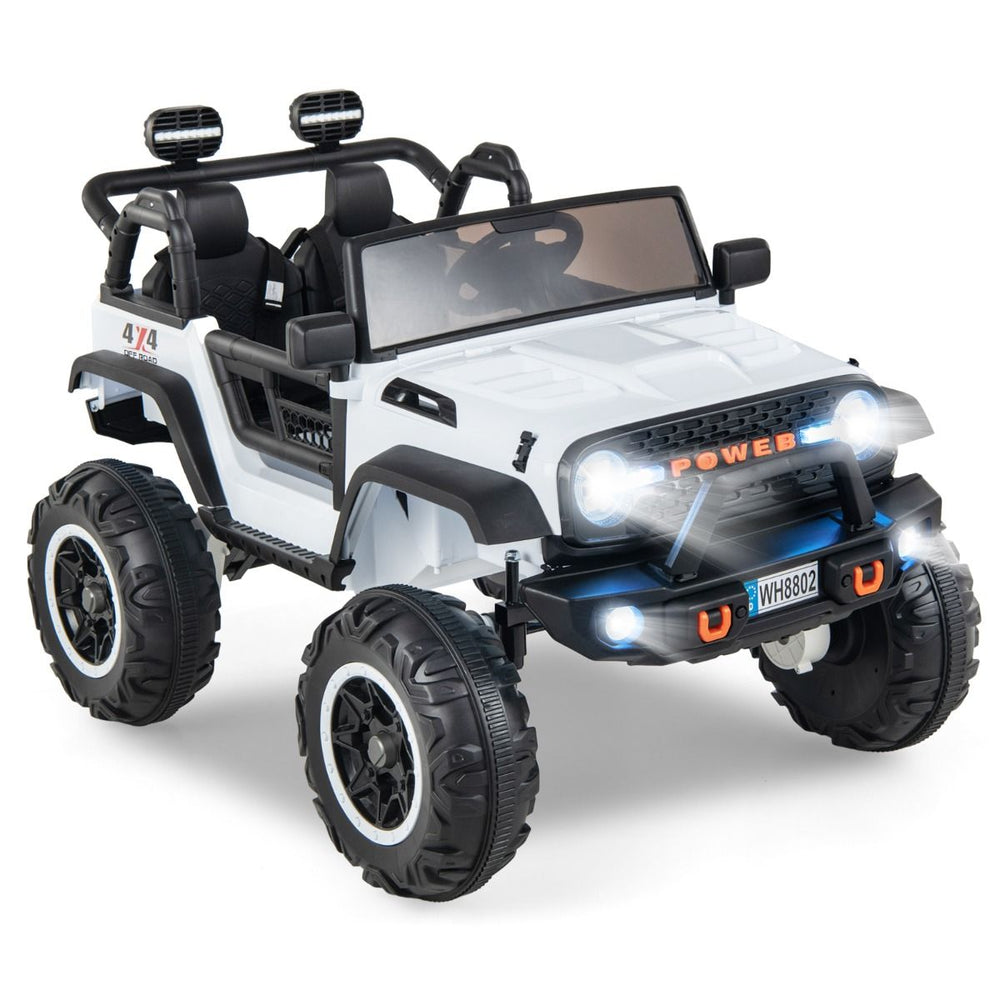 Voiture lectrique 24v pour Enfants 2 Places Tlcommande Musique Histoire Klaxon Usb Fonction de Dmarrage Lent Suspensions  Ressort Blanc/Noir/Rose/Violet -