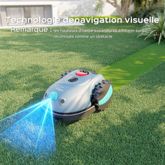 YARDCARE V100 Robot Tondeuse sans Fil Périphérique,avec Navigation par Vision, Évitement d'obstacles(150 Sortes), Robot Tondeuse Gazon avec Batterie 4 Ah, Lame de Rechange