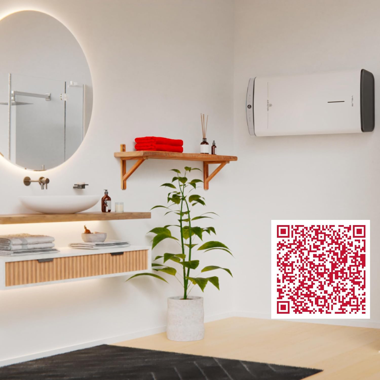 Ariston VELIS DUNE 45 litres - Chauffe-eau électrique Ultra-Plat - 13% d’Economies d’Energie - Conçu et fabriqué pour être installé en France.