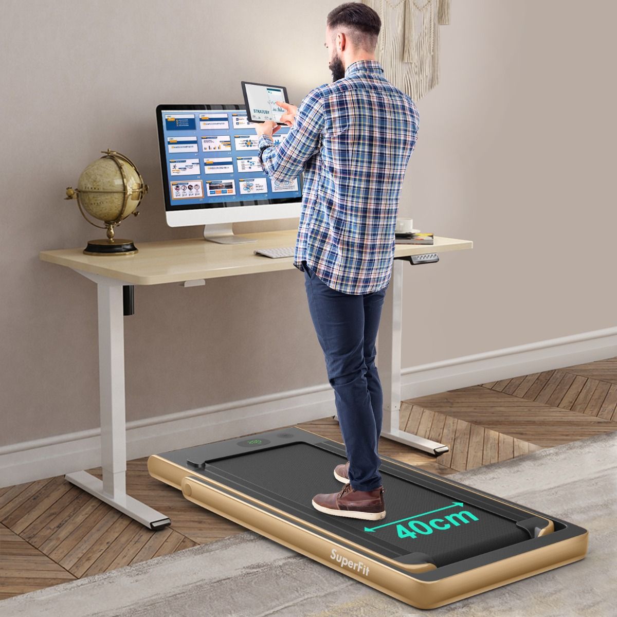 2 en 1 Tapis de Course Electrique Pliable 1  12 Km/H avec Haut-parleur Bluetooth Tlcommande Moteur 0,75HP Vert/Blanc/Noir/Rouge/Or/Noir et Argent/Bleu -