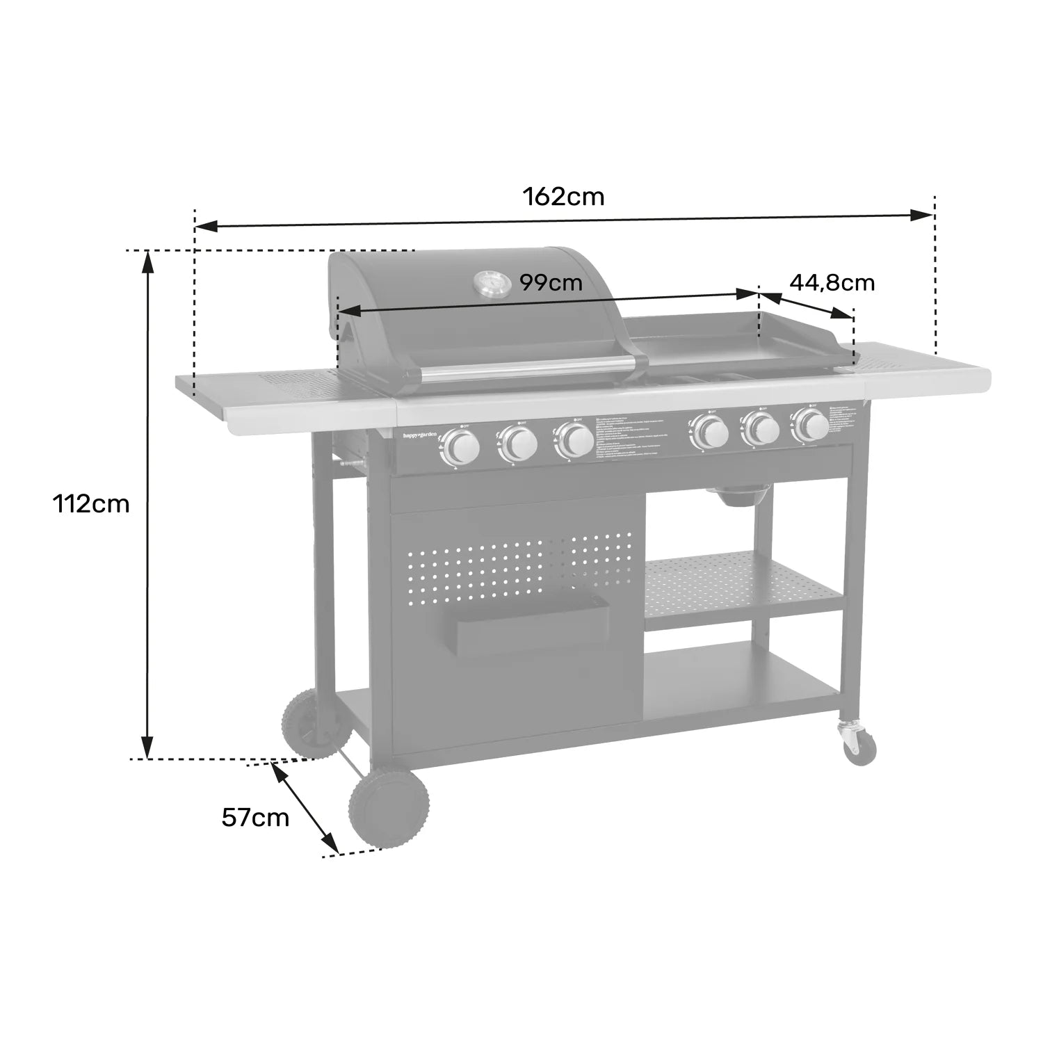 Barbecue duo au gaz VESUVIO - 3 brûleurs + plancha 3 brûleurs -