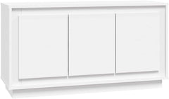vidaXL Buffet, Armoire Latérale avec 6 Compartiments, Placard avec Porte, Meuble de Rangement Salle de Séjour, Moderne, Blanc Bois d'Ingénierie