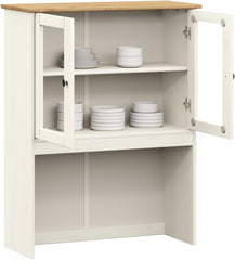 vidaXL Dessus de Commode Vigo Blanc 78x30x100 cm Bois Massif de pin, étagère supérieure de Commode, Dessus de Commode de Cuisine, Rangement de Cuisine
