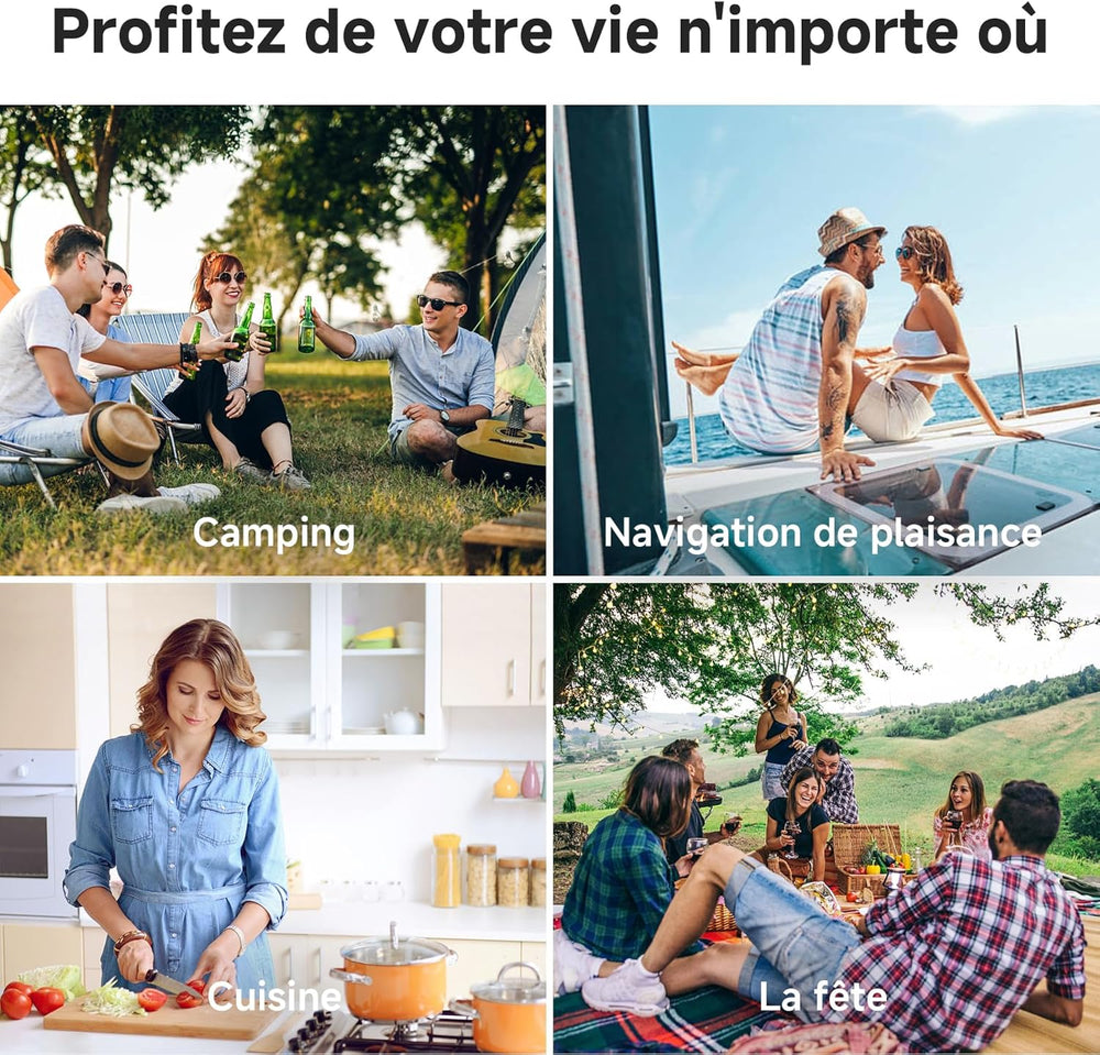 AAOBOSI Glaciere a Compression 36l, Glaciere Electrique Double Zone WiFi APP, 12 V/24 V et 100-240 V Frigo Camping, -20 ℃ à 20 ℃, pour Voiture, Camion, Bateau, Camping, Car, Caravanes,Voyageant,Maison