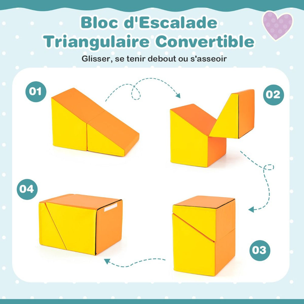 6 Blocs d橢scalade en Mousse Jeu d橢scalade pour Tout-Petits Jeu d橝ctivit d橢scalade Color Tunnel Escaliers et Rampe pour 12+ Mois Color/Bleu/Violet -
