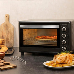 Cecotec Four Convection de Table de 60 Litres Bake&Toast 6090 Black Gyro, 2200 W, Lumière Intérieure, 12 Fonctions, Température Jusqu’à 230º, Porte à Double Verre, Inclut Tournebroche