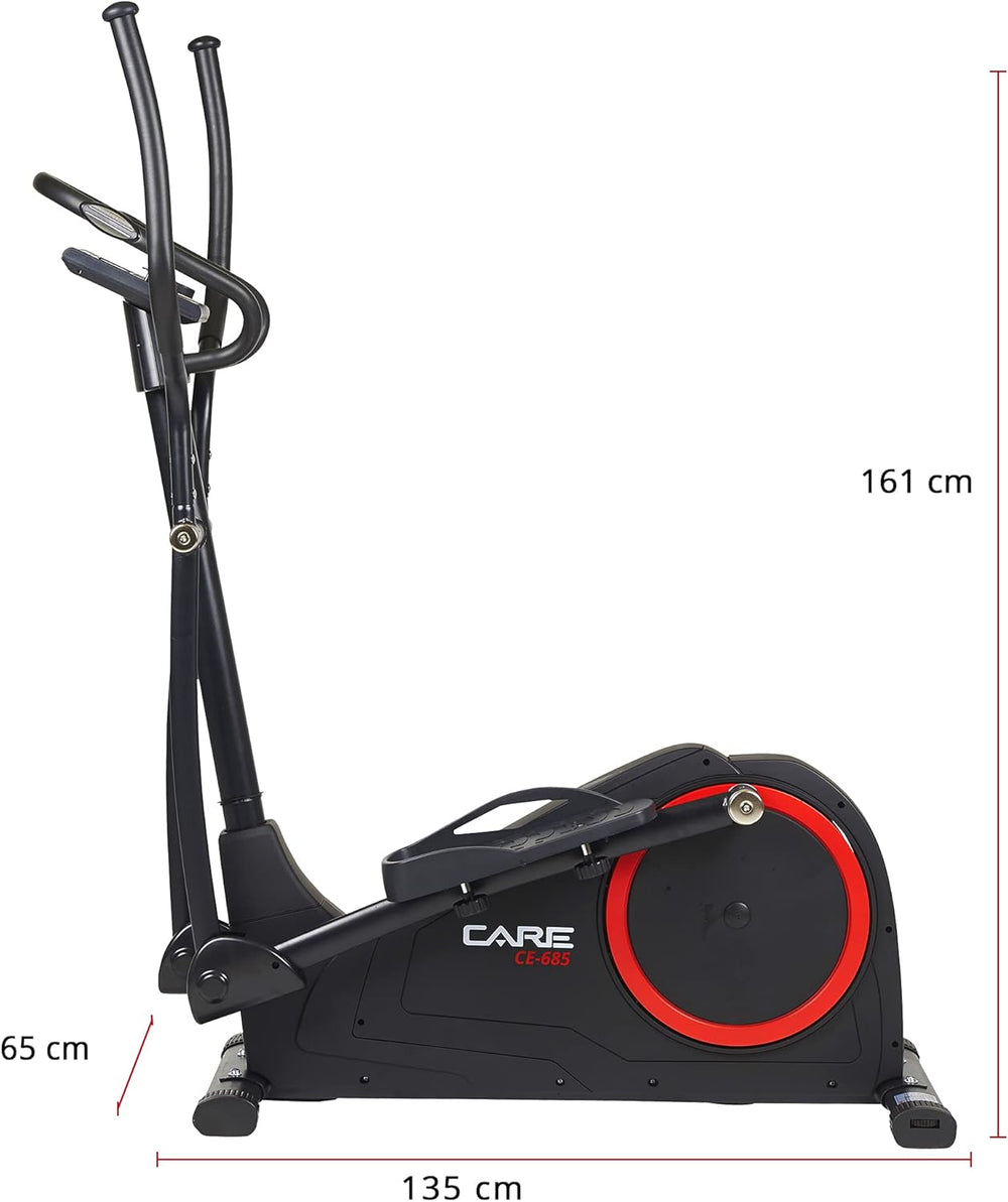 Care Fitness - Vélo Elliptique Motorisé CE-685-24 Niveaux de Difficulté - 24 Programmes - Compteur Écran LCD - Port USB - Porte Tablette - Compatible Application Kinomap
